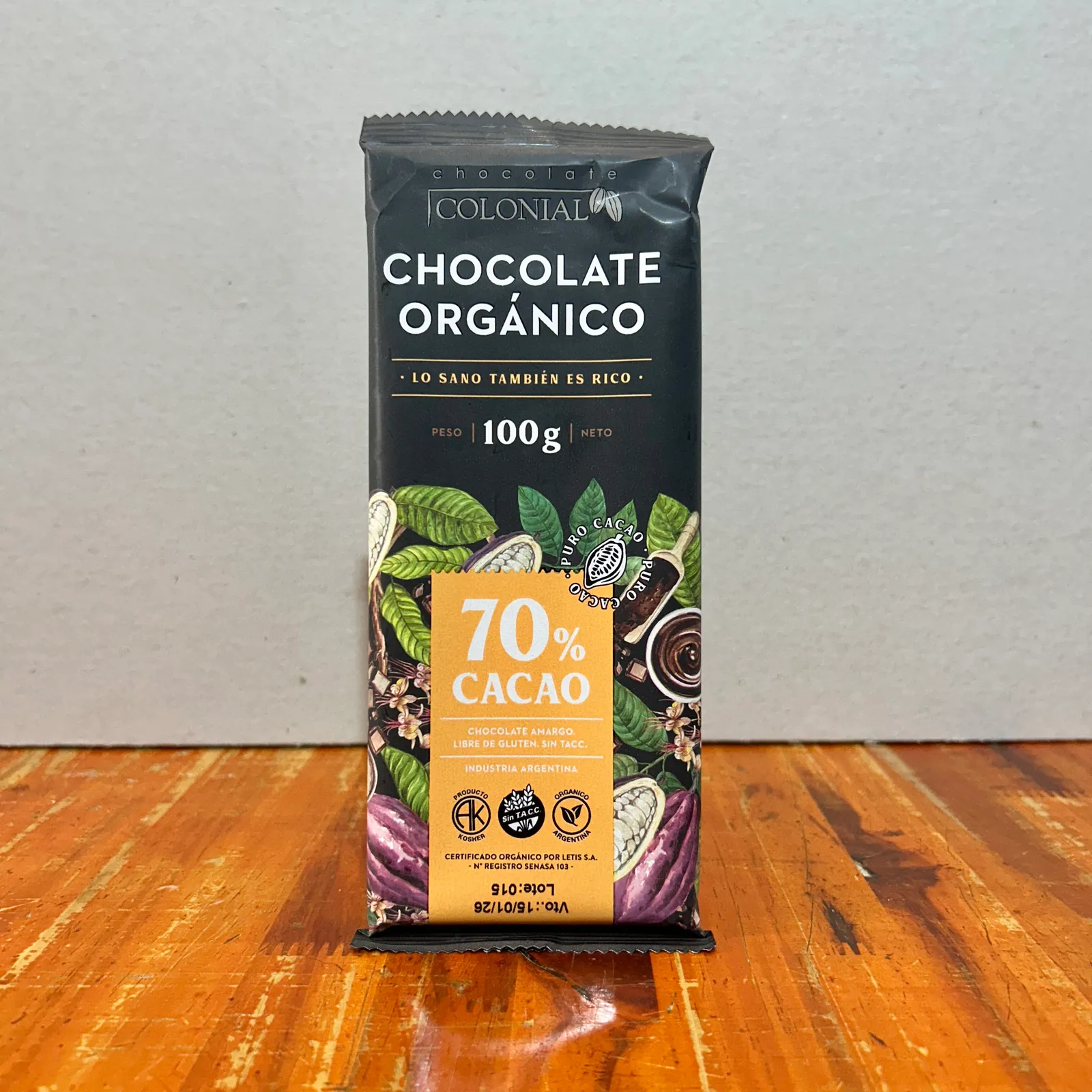 Chocolate COLONIAL 70% Puro cacao 100g