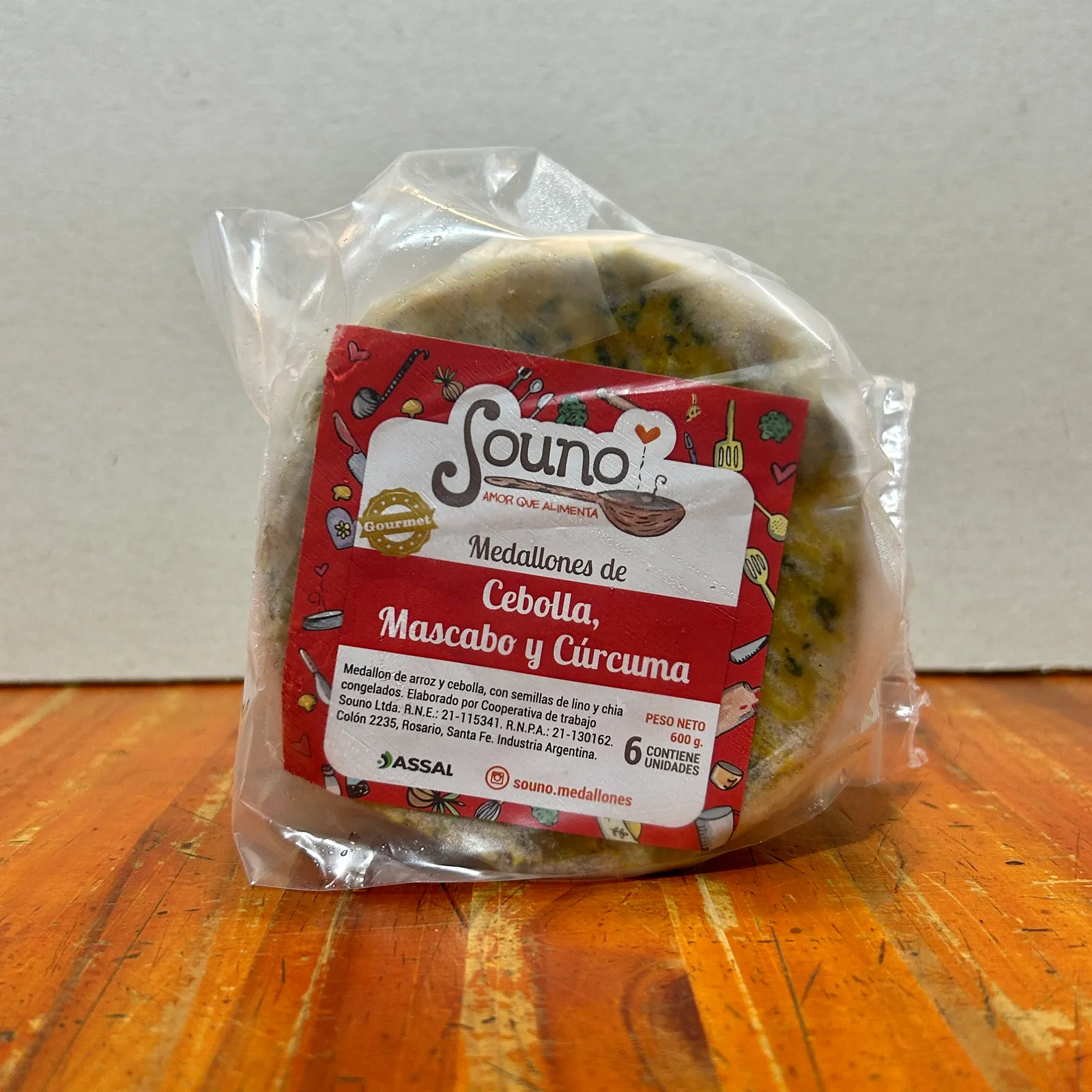 Medallones SOUNO Gourmet Cebolla, mascabo y cúrcuma - 6 Unidades